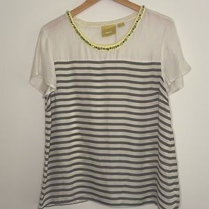 anthropology Maeve top Rhinestone accents SZ LARGE